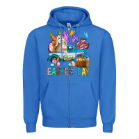 True Royal Easter Day With Truck Zipper Hoodie - BundleAndBundleShop