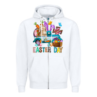 White Easter Day With Truck Zipper Hoodie - BundleAndBundleShop