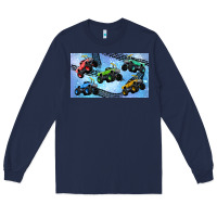 Navy Children trucks Long Sleeve Tee - TumblerDesignByShophia