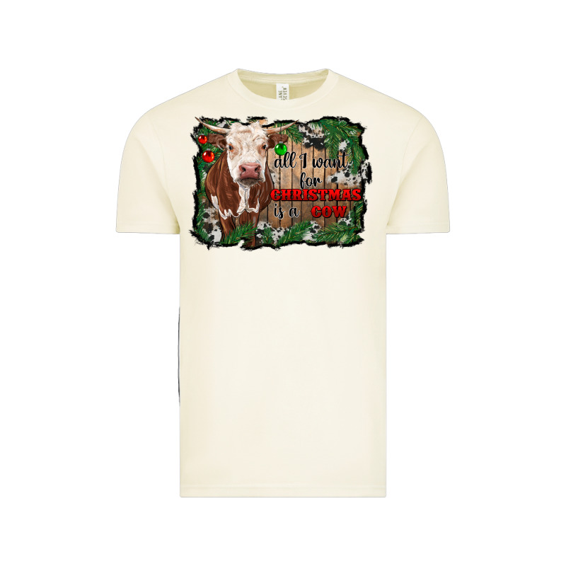 All I Want For Christmas Is A Cow Cowhide Vintage Tee by RanaPortraitStore | Teevron