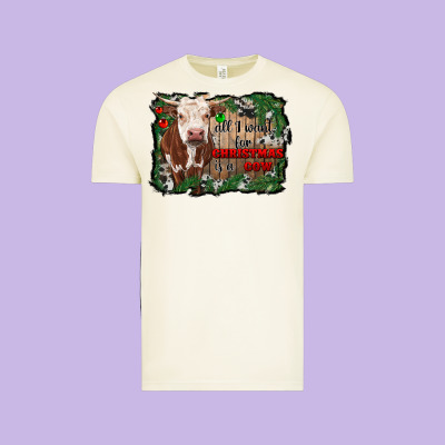 All I Want For Christmas Is A Cow Cowhide Vintage Tee Designed By Ranaportraitstore