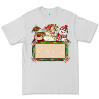 Dove Grey santa reindeer snowman preview and costom name Premium Tee - MaliasSmallBusiness
