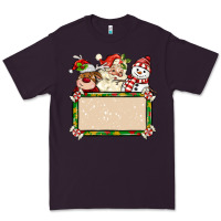 Plum santa reindeer snowman preview and costom name Premium Tee - MaliasSmallBusiness
