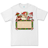 White santa reindeer snowman preview and costom name Premium Tee - MaliasSmallBusiness