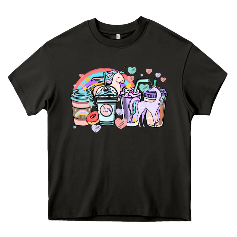 Unicorn Coffee Cups Heavy Core Tee by NancyCooperArtShop | Teevron