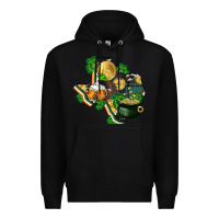 Black texas map st patricks day Premium Hoodie - FaDigitalArtStudio