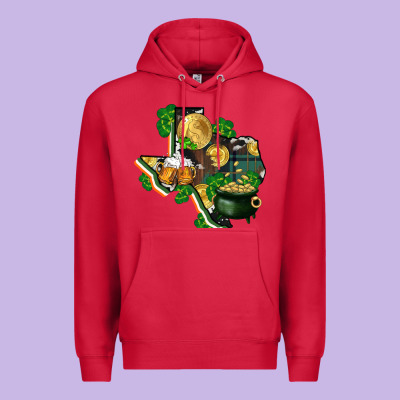 Texas Map St Patricks Day Premium Hoodie Designed By Fadigitalartstudio