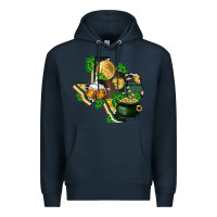 Navy texas map st patricks day Premium Hoodie - FaDigitalArtStudio