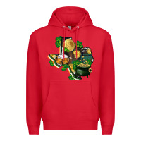 Red texas map st patricks day Premium Hoodie - FaDigitalArtStudio