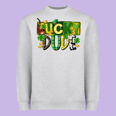 Lucky Dude  St. Patrick's Day Heavyweight Sweatshirt Designed By Cowgirlartshop