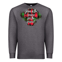 Charcoal Heather Jesus is the Reason For The Season Premium Sweatshirt - CowhideDigitalArt