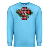 Ocean Blue Jesus is the Reason For The Season Premium Sweatshirt - CowhideDigitalArt