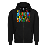 Black look beyond autism and see someone special Zipper Hoodie - FaDigitalArtStudio