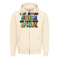Sandshell look beyond autism and see someone special Zipper Hoodie - FaDigitalArtStudio