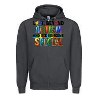 Smoke look beyond autism and see someone special Zipper Hoodie - FaDigitalArtStudio