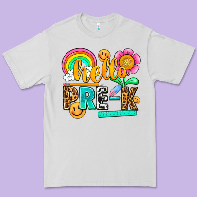 Hello Pre K Premium Tee Designed By Nancycooperartshop