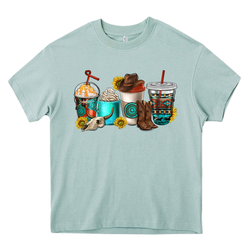 Western Coffee Cups Heavy Core Tee by NancyCooperArtShop | Teevron