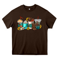 Chocolate Brown western coffee cups Heavy Core Tee - NancyCooperArtShop