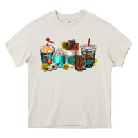 Cream western coffee cups Heavy Core Tee - NancyCooperArtShop