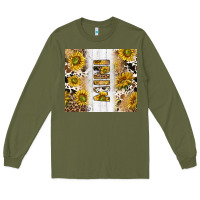 Army Green western mother's day mini with cowhide and sunflowers tumbler tbs Long Sleeve Tee - TumblerDesignByShophia