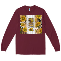 Burgundy western mother's day mini with cowhide and sunflowers tumbler tbs Long Sleeve Tee - TumblerDesignByShophia