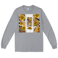 Heather Grey western mother's day mini with cowhide and sunflowers tumbler tbs Long Sleeve Tee - TumblerDesignByShophia