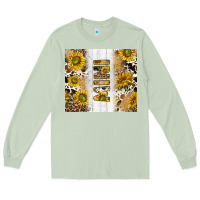 Matcha western mother's day mini with cowhide and sunflowers tumbler tbs Long Sleeve Tee - TumblerDesignByShophia