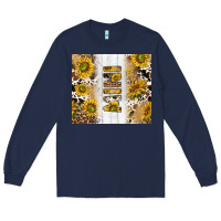 Navy western mother's day mini with cowhide and sunflowers tumbler tbs Long Sleeve Tee - TumblerDesignByShophia