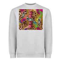 Heather Grey Colorful leopard lightning bolt tumbler mother's Heavyweight Sweatshirt - HowdyJamesFarm