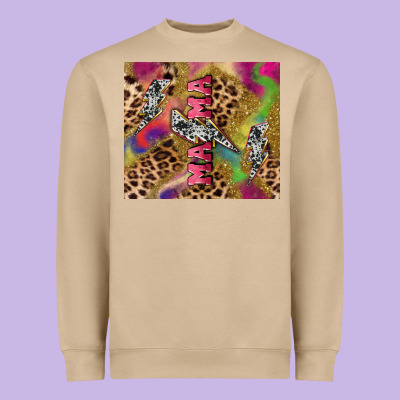 Colorful Leopard Lightning Bolt Tumbler Mother's Heavyweight Sweatshirt Designed By Howdyjamesfarm