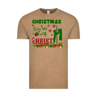Vintage Coffee Christmas Begins With Christ Vintage Tee - Bettercallsaul