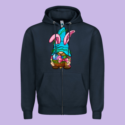 Easter Wicker Basket Gnome Zipper Hoodie Designed By Bundleandbundleshop
