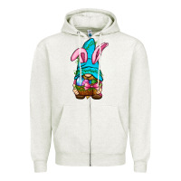 Oatmeal Heather Easter Wicker Basket Gnome Zipper Hoodie - BundleAndBundleShop
