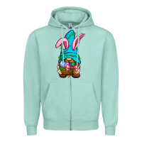 Seafoam Easter Wicker Basket Gnome Zipper Hoodie - BundleAndBundleShop