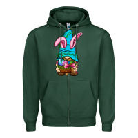 Sports Green Easter Wicker Basket Gnome Zipper Hoodie - BundleAndBundleShop