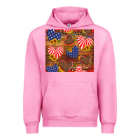 Fuchsia Pink america heart Urban Hoodie - Artiststas