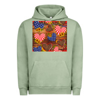 Pigment Oil Green america heart Urban Hoodie - Artiststas