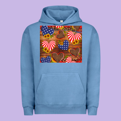 America Heart Urban Hoodie Designed By Artiststas