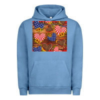 Pigment Pebble Blue america heart Urban Hoodie - Artiststas