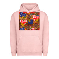 Pigment Salmon america heart Urban Hoodie - Artiststas