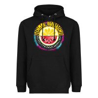 Black Hello Summer Heavyweight Hoodie - CowhideDigitalArt