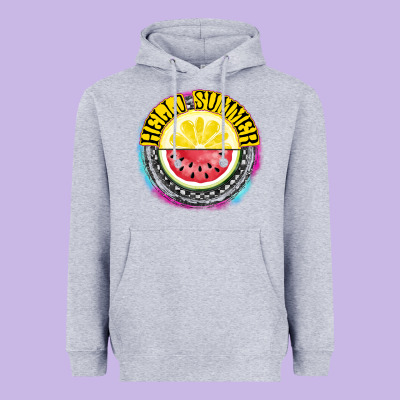 Hello Summer Heavyweight Hoodie Designed By Cowhidedigitalart