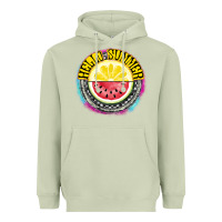 Matcha Hello Summer Heavyweight Hoodie - CowhideDigitalArt