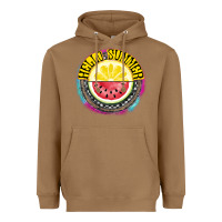 Toasted Coconut Hello Summer Heavyweight Hoodie - CowhideDigitalArt