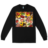 Black summer ice cream with fruits Long Sleeve Tee - TumblerDesignByShophia