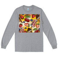 Heather Grey summer ice cream with fruits Long Sleeve Tee - TumblerDesignByShophia