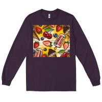 Plum summer ice cream with fruits Long Sleeve Tee - TumblerDesignByShophia