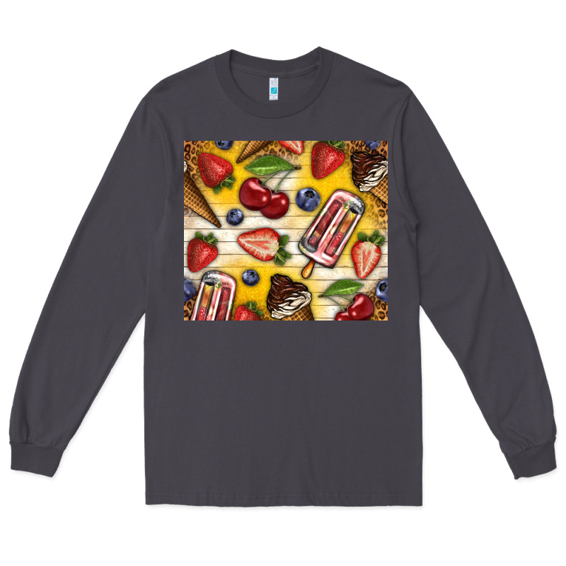 Summer Ice Cream With Fruits Long Sleeve Tee by TumblerDesignByShophia | Teevron