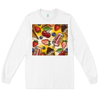 White summer ice cream with fruits Long Sleeve Tee - TumblerDesignByShophia