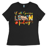 Black yall gonna learn today Ladies Tee - NancyCooperArtShop